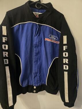 90s NASCAR Vintage Ford Racing Zip Jacket L Racing Champions Apparel